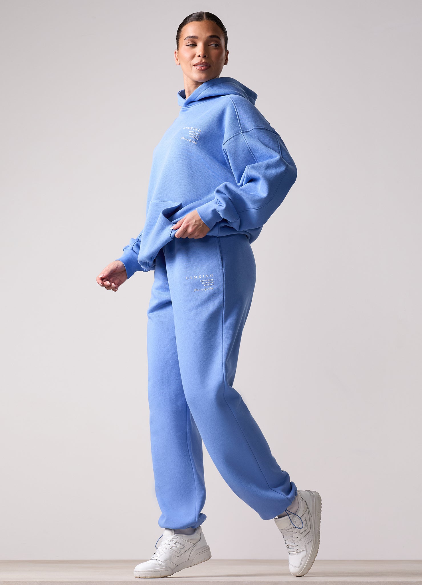Gym King Define Oversized Hood Tracksuit - Iris Blue